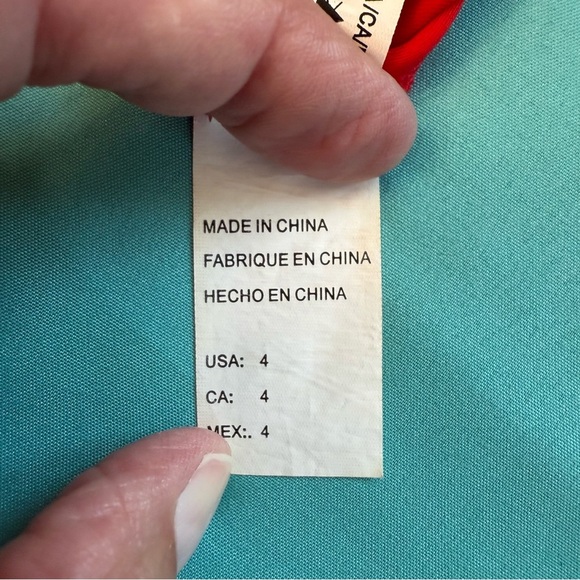 Coco ship Red pom Pom Bikini Set size 4 with mesh woman’s - Picture 7 of 11